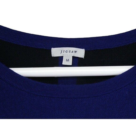 Jigsaw Pullover Sweater Jumper Size‎ M Wool Blend Round Hem Blue - Picture 3 of 10